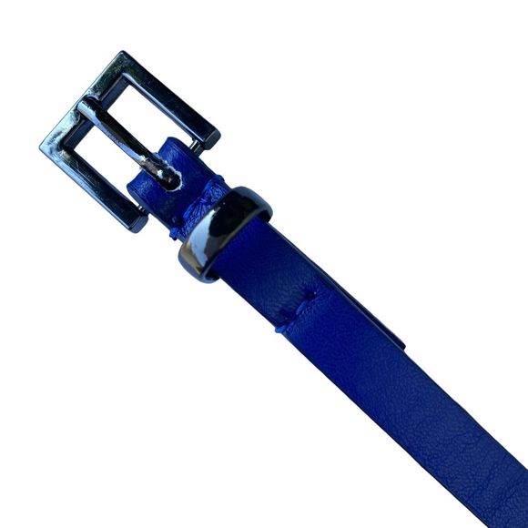 Silvian Heach Women's Royal Blue Skinny Belt Мetal Spikes Size S Waist 32- 36 in - Picture 6 of 11